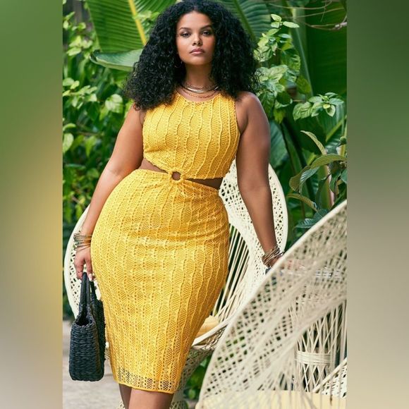 ELOQUII Cutout Crochet Dress Coverup size 24 NWT - Picture 10 of 10